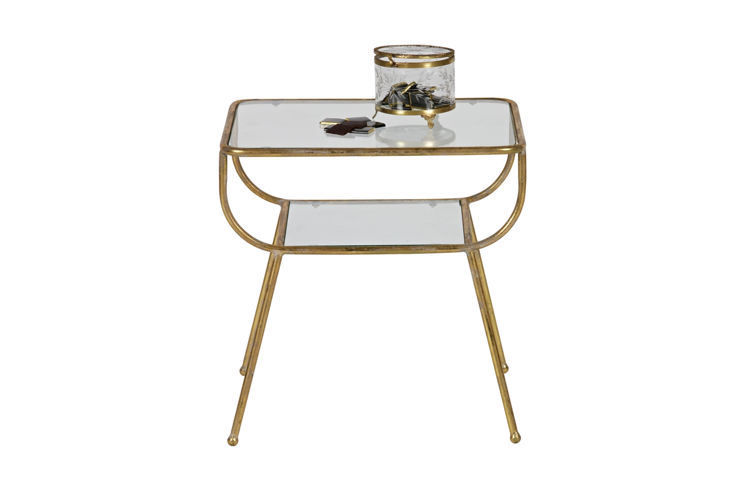 Bijzettafel Amazing metaal/glas (antiek messing) huren? Huur bij KeyPro meubelhuur!
