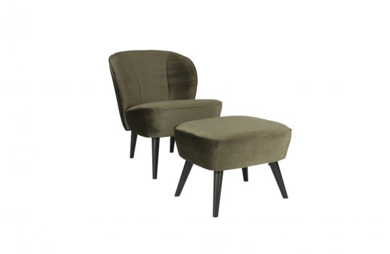 Hocker op poten Sara (warm groen) huren? Huur bij KeyPro meubelhuur!