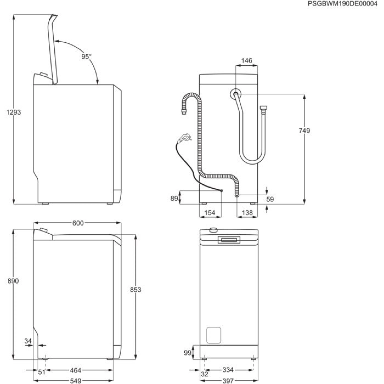Waschmaschine Toplader 6 kg (Weiß) mieten? Mieten Sie bei KeyPro Möbelverleih!