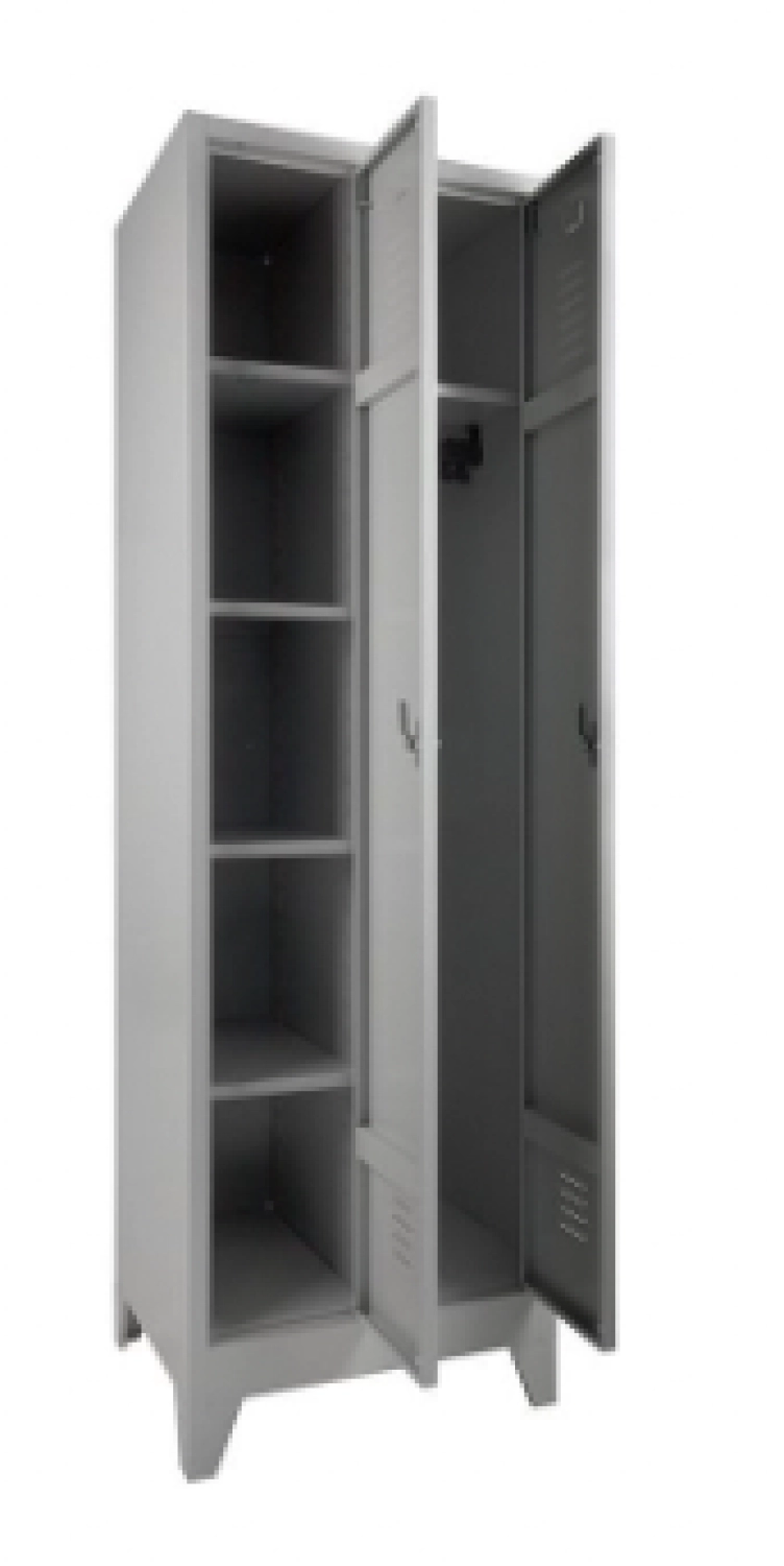 Lockerkast op poten 2 drs (grijs) huren? Huur bij KeyPro meubelhuur!