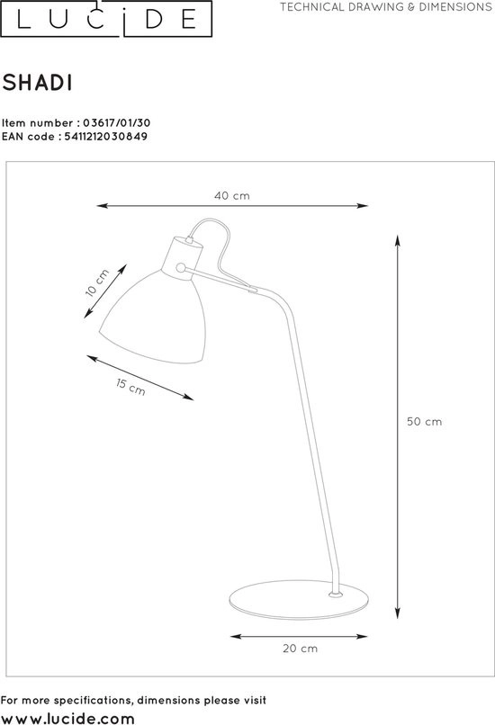 Bureaulamp Shadi (zwart) huren? Huur bij KeyPro meubelhuur!