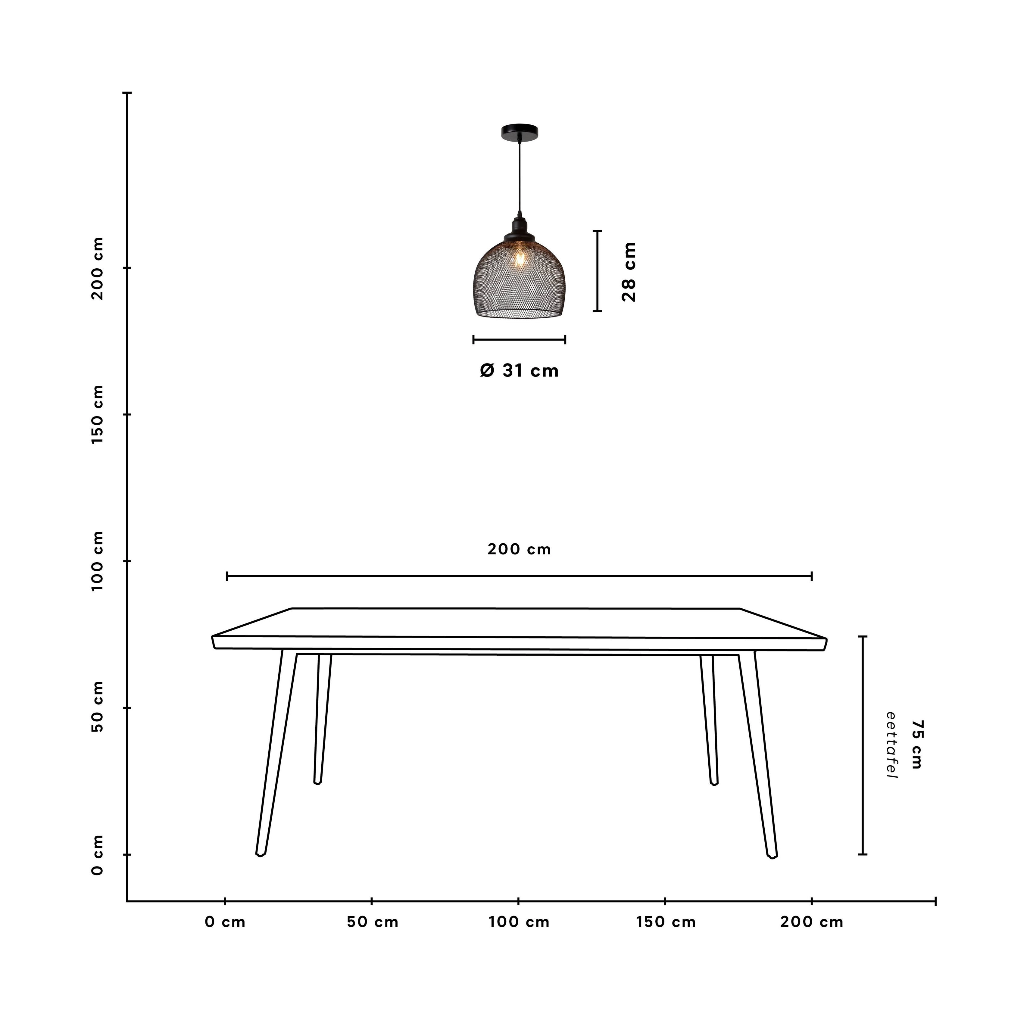 Hanglamp Mesh 28 cm (zwart) huren? Huur bij KeyPro meubelhuur!