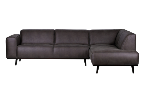 Ecksofa Statement rechts Leder (grau) mieten? Mieten Sie bei KeyPro Möbelverleih!