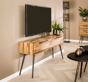 TV Dressoir Teca strip (naturel) huren? Huur bij KeyPro meubelhuur!